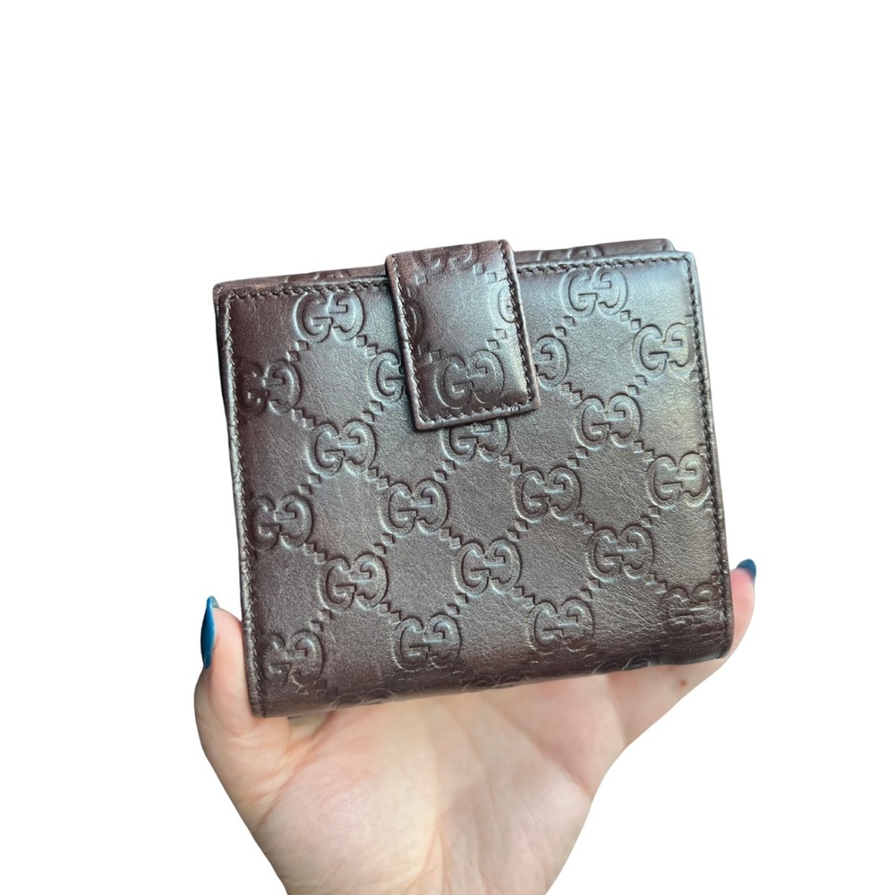 Gucci Chocolate Brown Embossed Leather Wallet with Bow - Gucci Gift Box - Picture 6 of 8